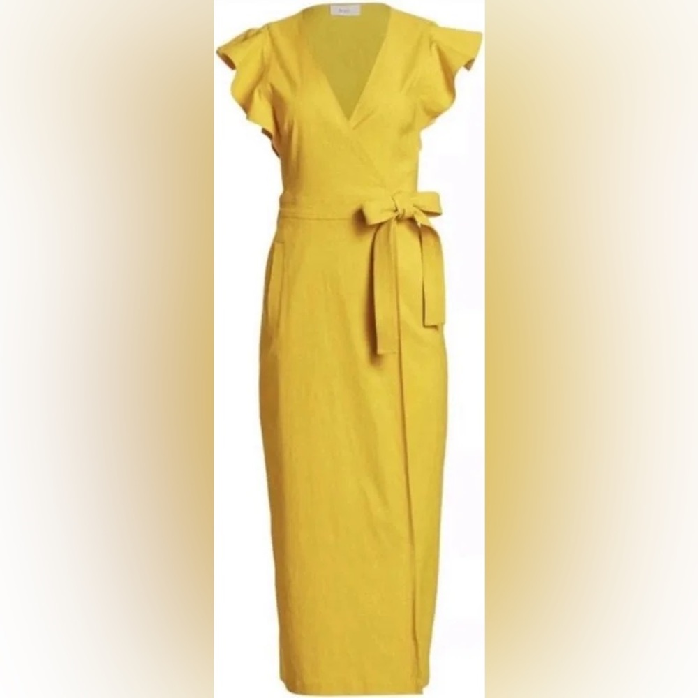 A.L.C. Vibrant Yellow Wrap Maxi Dress